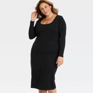 NWOT - Ava + Viv Long Sleeve Midi Bodycon Dress
